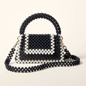 NWT Kate Spade x Target Colorblock Beaded Black White Crossbody Purse w Strap